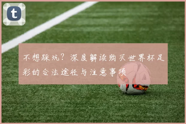 不想踩坑?深度解读购买世界杯足彩的合法途径与注意事项