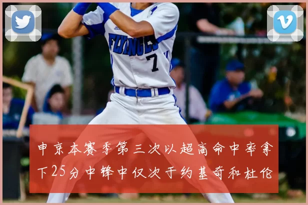 申京本赛季第三次以超高命中率拿下25分中锋中仅次于约基奇和杜伦