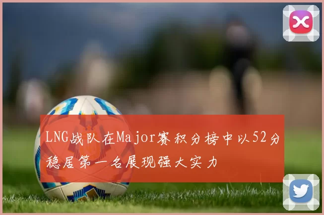 LNG战队在Major赛积分榜中以52分稳居第一名展现强大实力